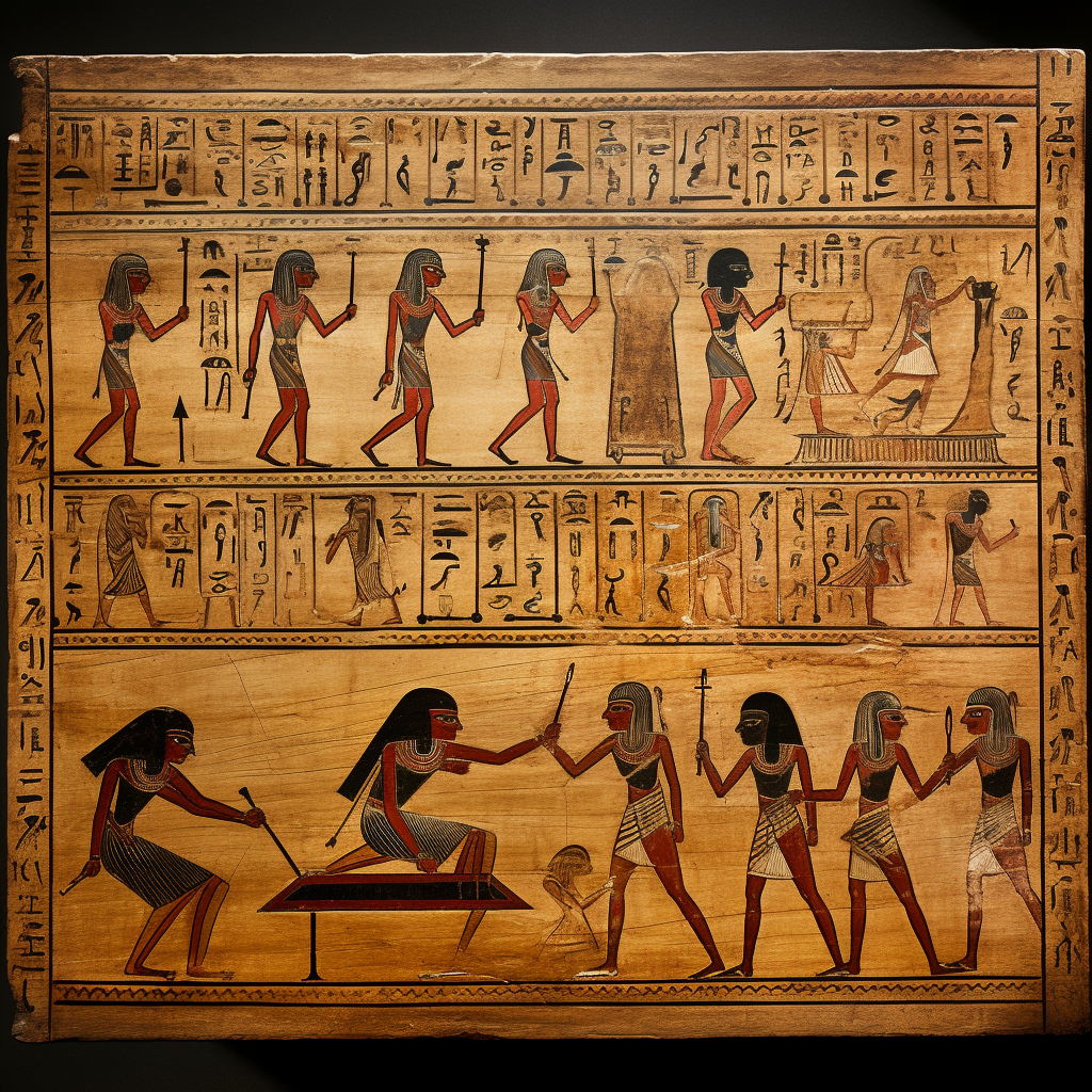 Ancient Egyptian Skateboarding Hieroglyphics