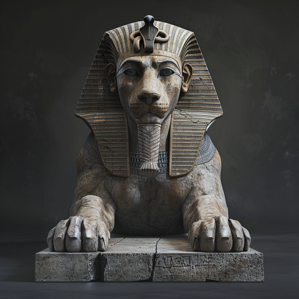 Egyptian Sphinx Frontal View Realistic