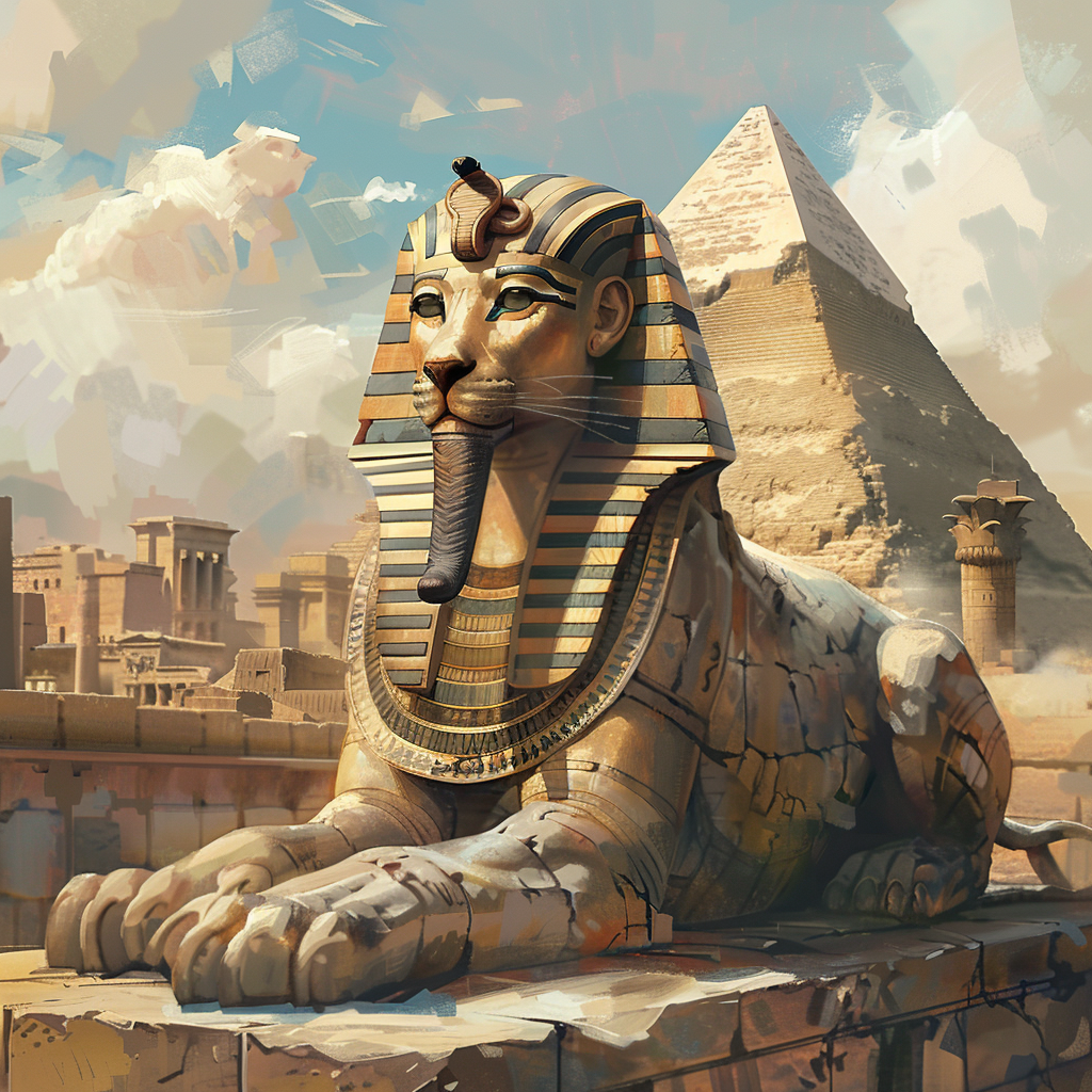 Ancient Egyptian Sphinx Monument