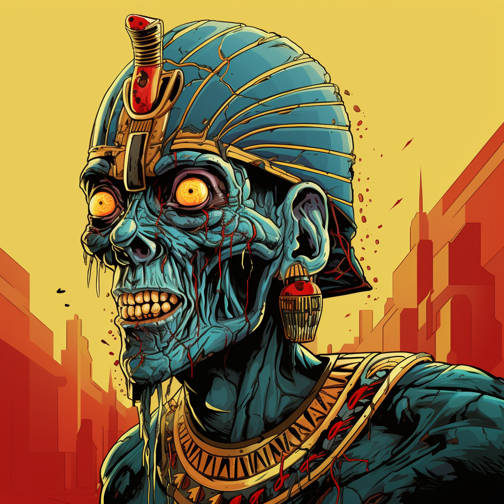 Egyptian style zombie art by Frank Miller