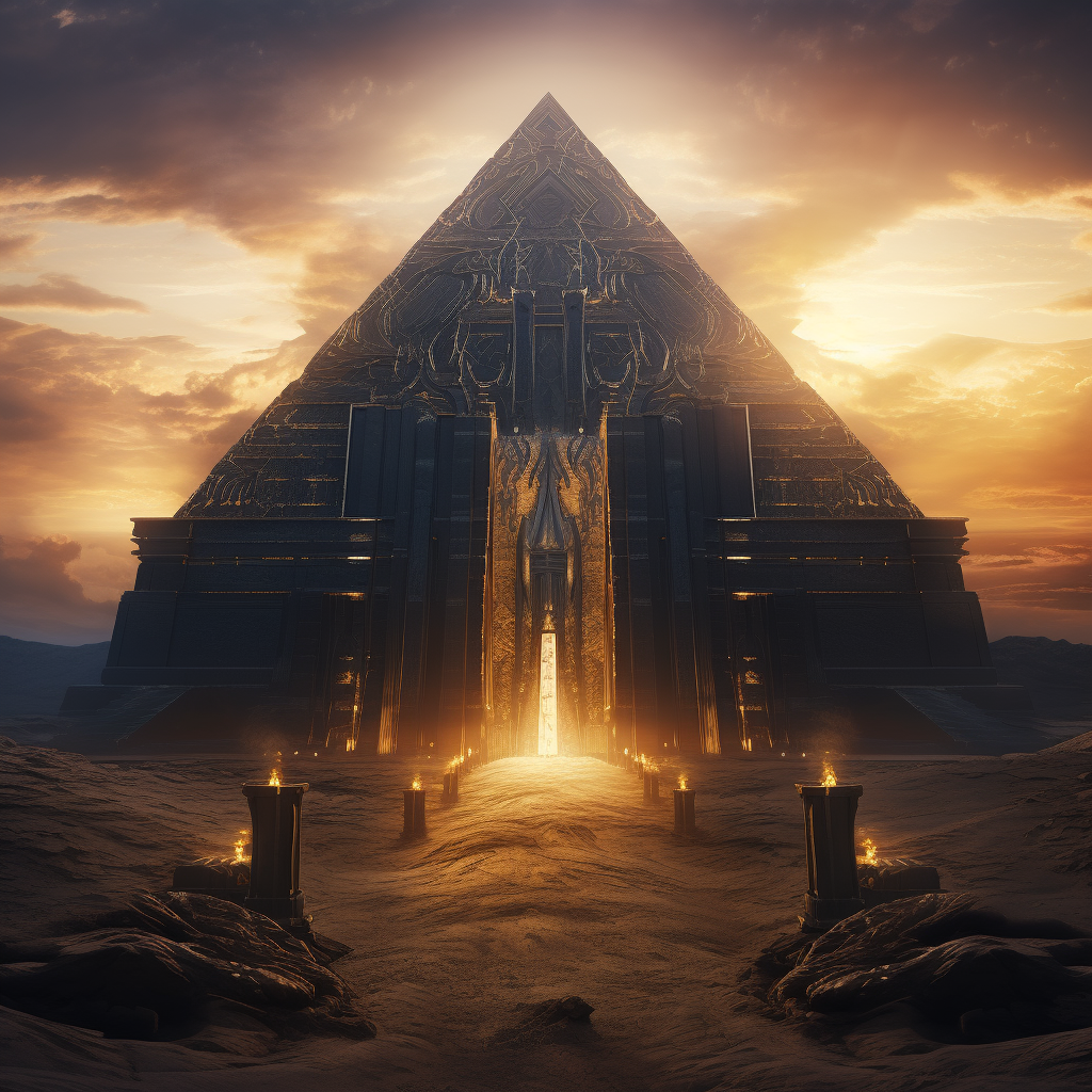 Image of a Giant Egyptian Temple with an Evil Aura