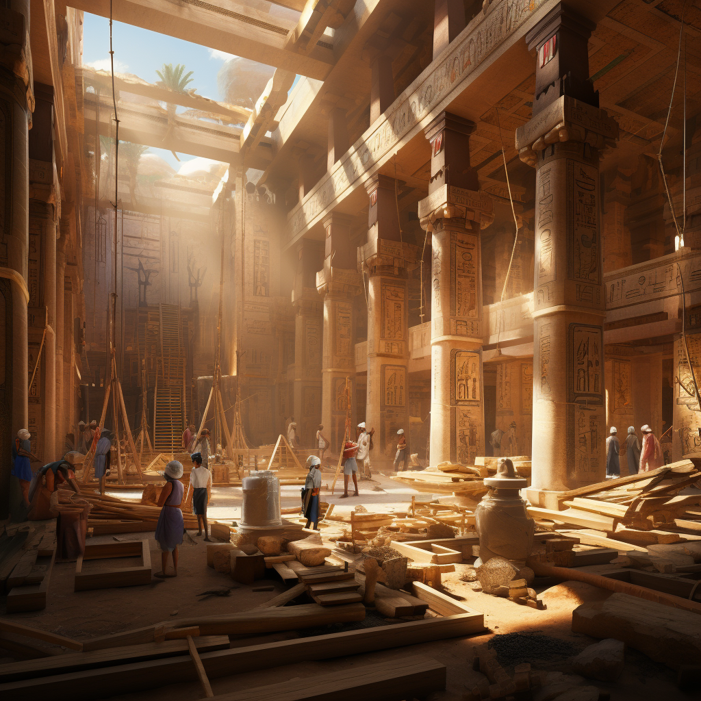 Egyptian temple construction site