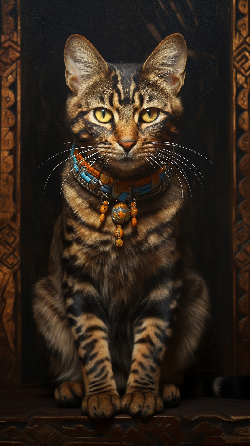 Realistic Egyptian cat illustration