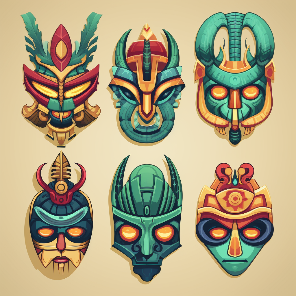 Cute cartoon stickers of Egyptian gods