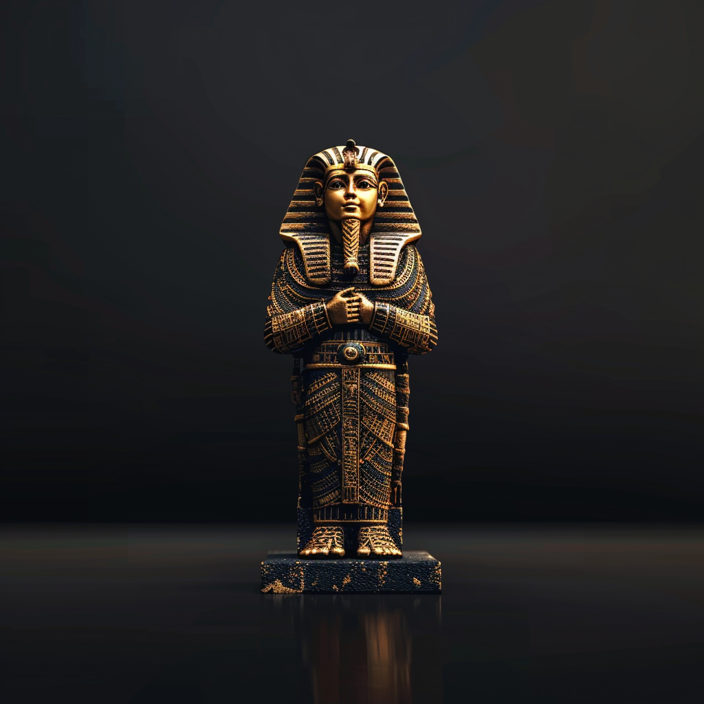 Egyptian statue Renaissance style black background