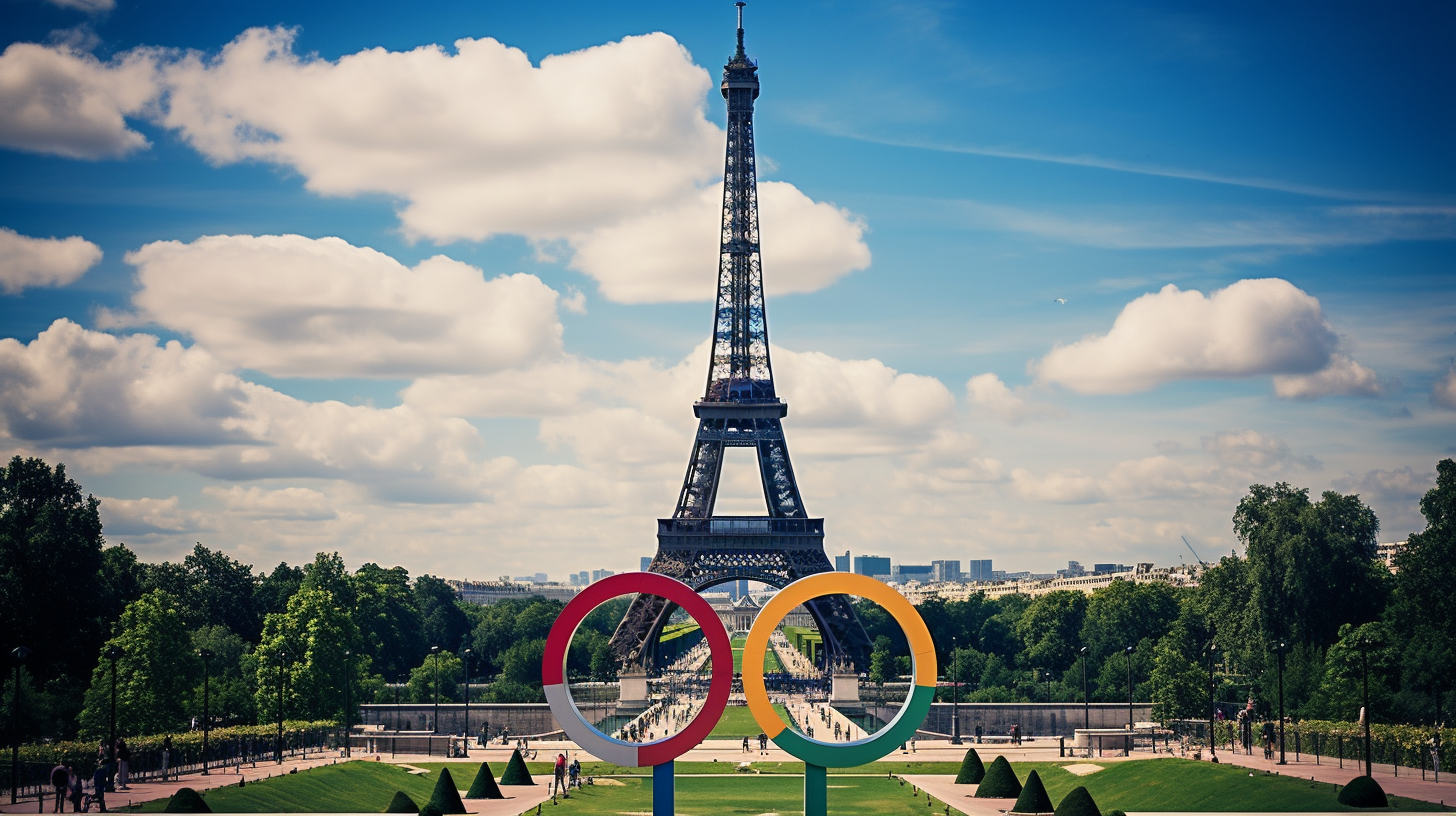 Eifeltower with Olympic Games in Paris