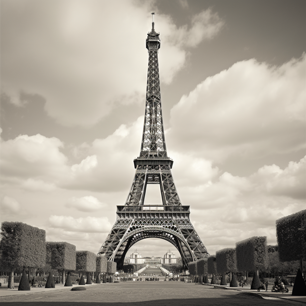 Ansel Adams photograph of the Eiffel Tower