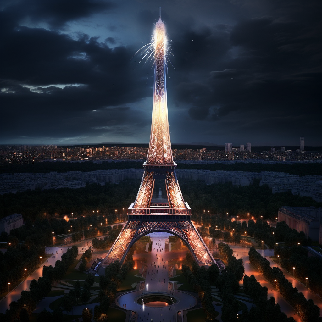 The majestic Eiffel Tower at the 2024 Olympics