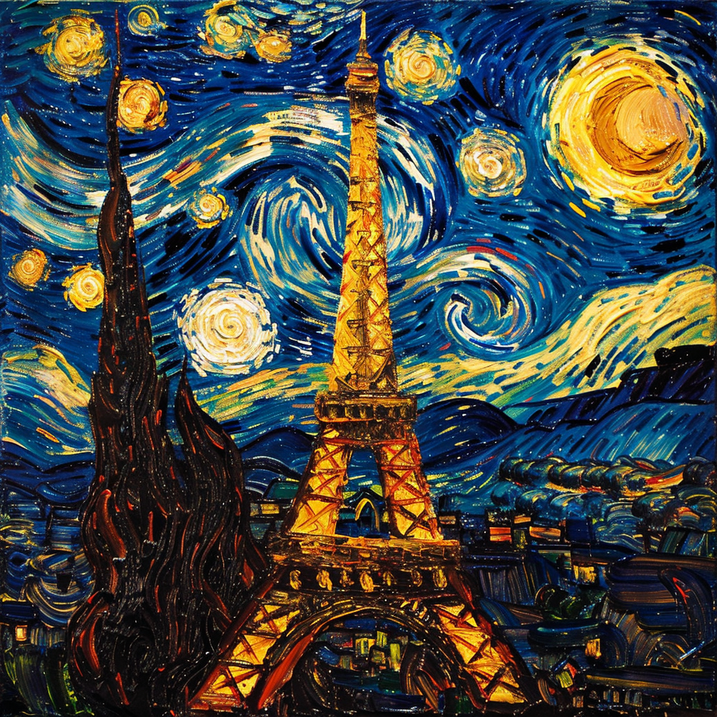 Eiffel Tower Van Gogh Style