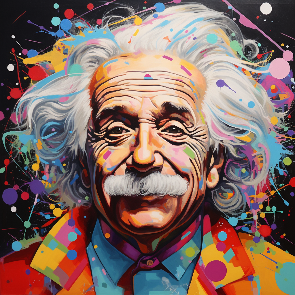 Colorful Einstein pop art painting