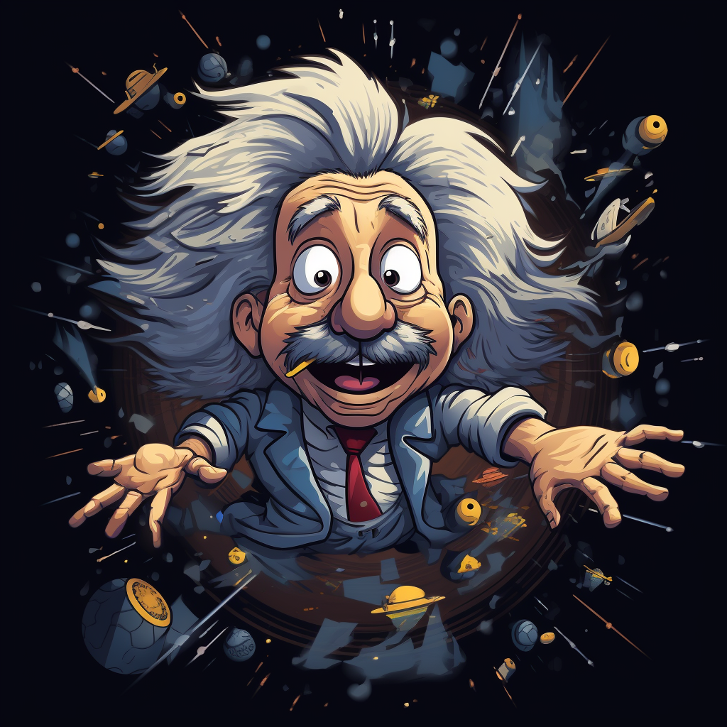 Comic style Albert Einstein t-shirt design