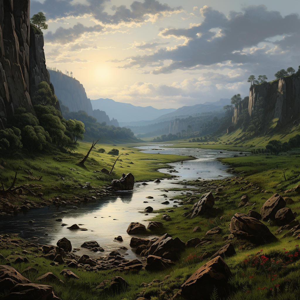 Beautiful Elbe River Valley Painting with Artistic Flair