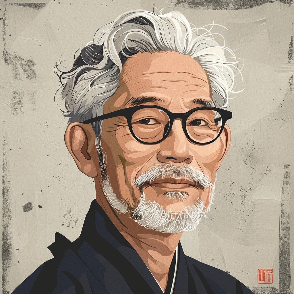 Elder man in Japanese style