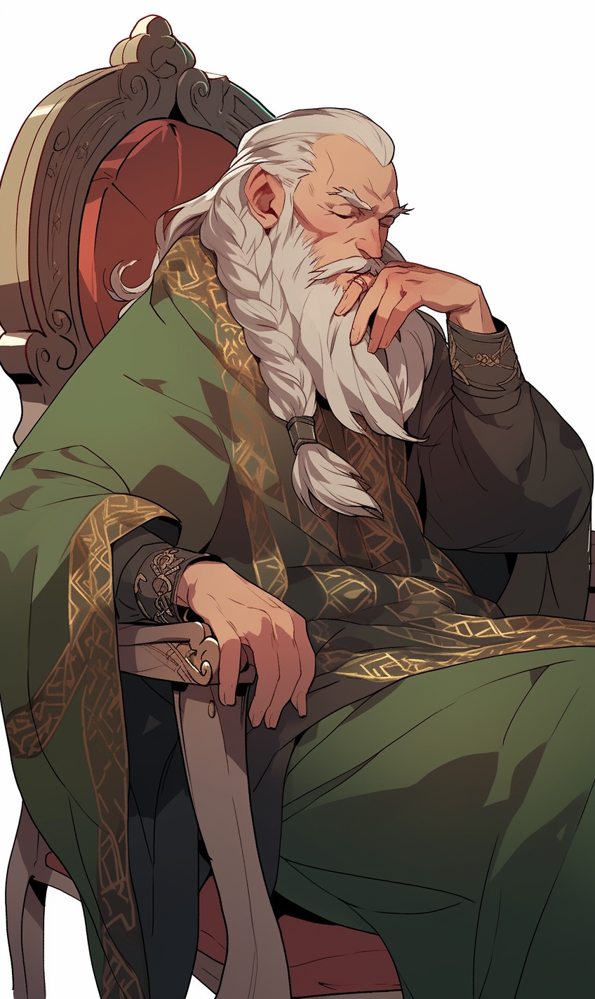 Elderly Elvish Priest with Long Beard