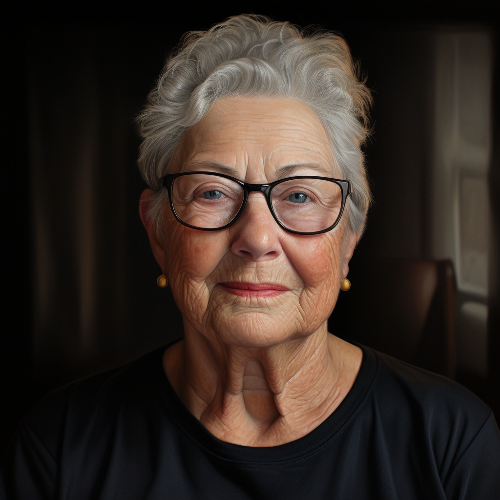 Eleanor, a retired teacher from Kitchener, in a photorealistic style