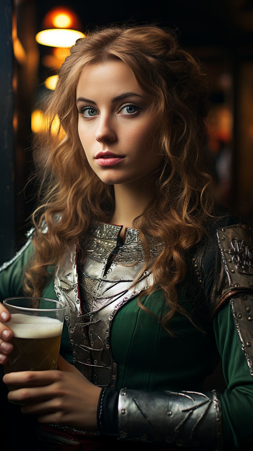 Eleanor of Aquitaine with a glass in medieval fantasy