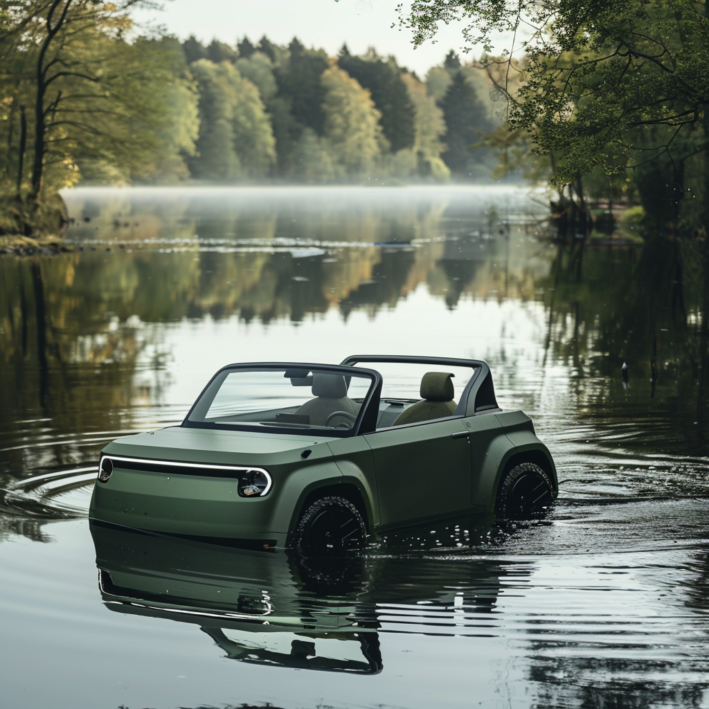 Small electric amphibious convertible coupe design