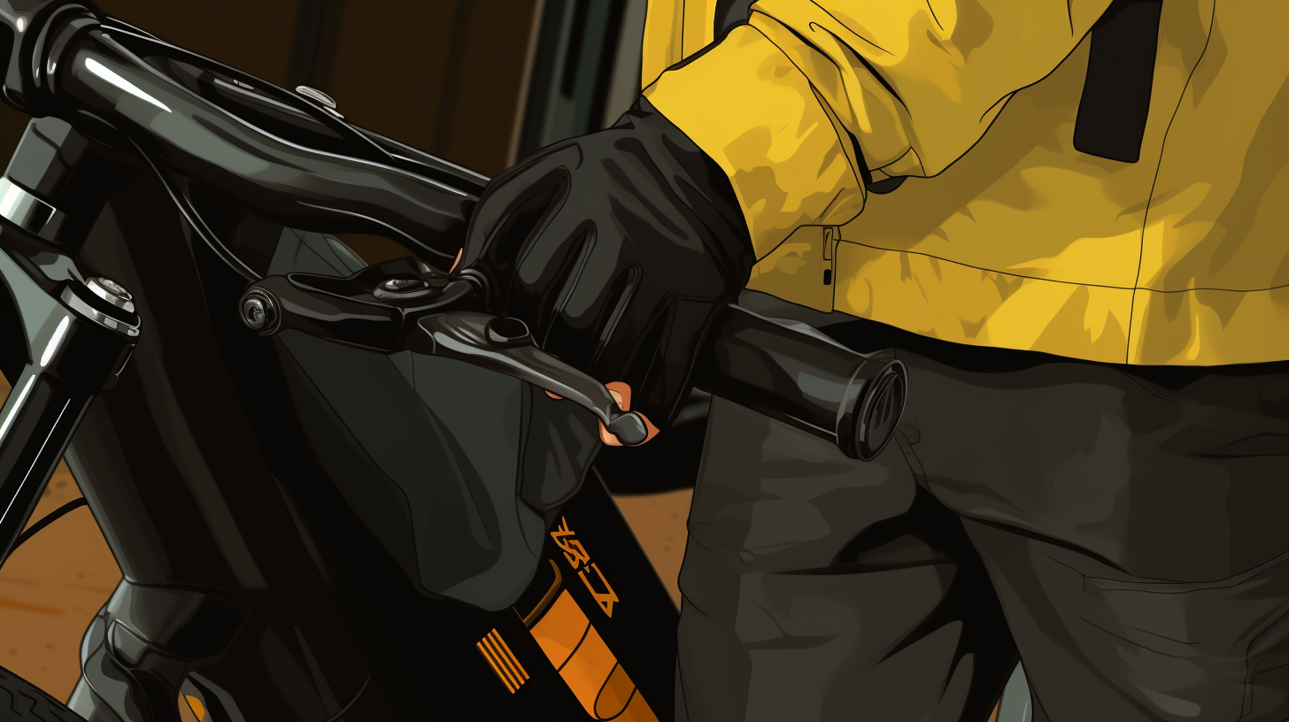 Close-up of yellow clothes and black pants