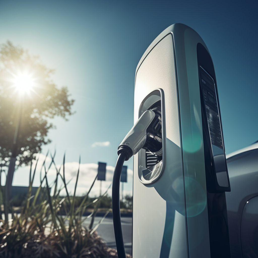 Electric Car Charger Photography under Sun