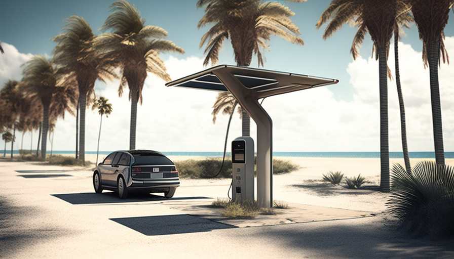 Electric car charging with solar panels in Australia.