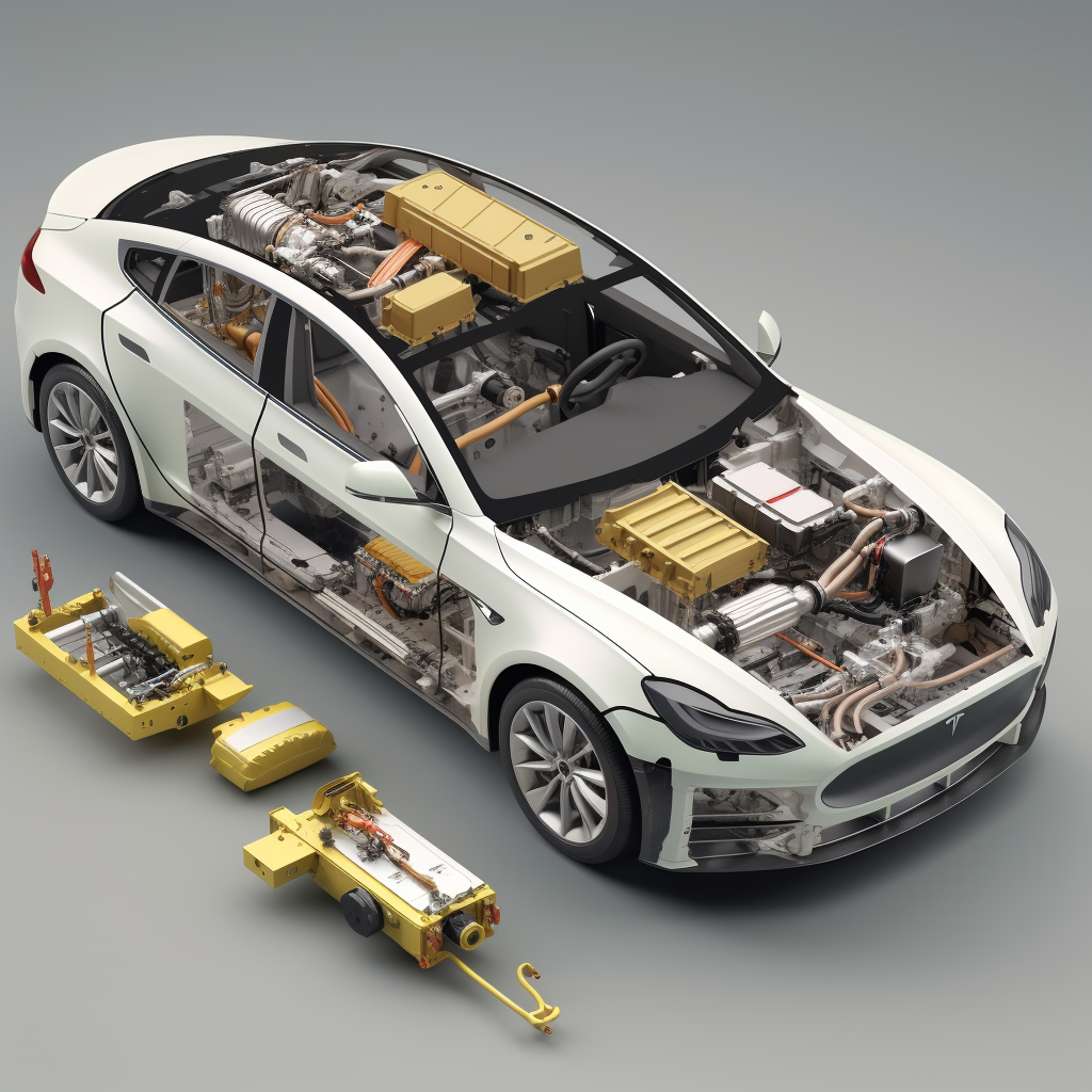 Electric Car Chassis Battery Compartment Exploded View