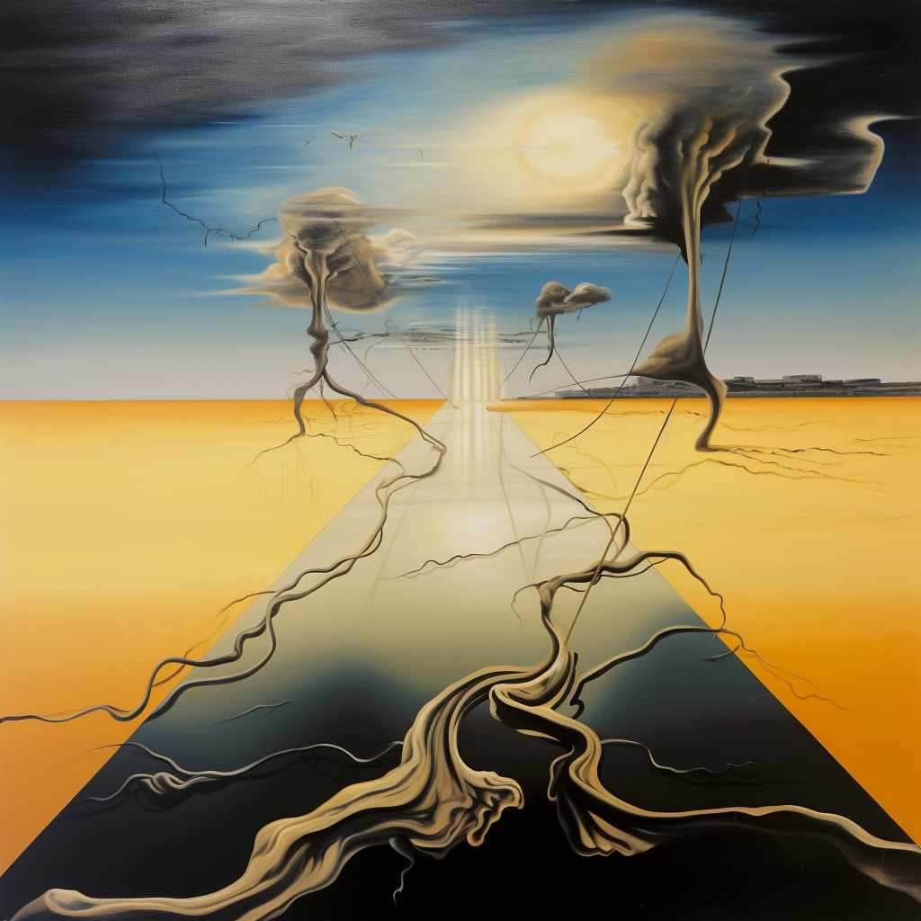 Electric Currents Neural Landscape Arrow of Time Entropy Painting Salvador Dali