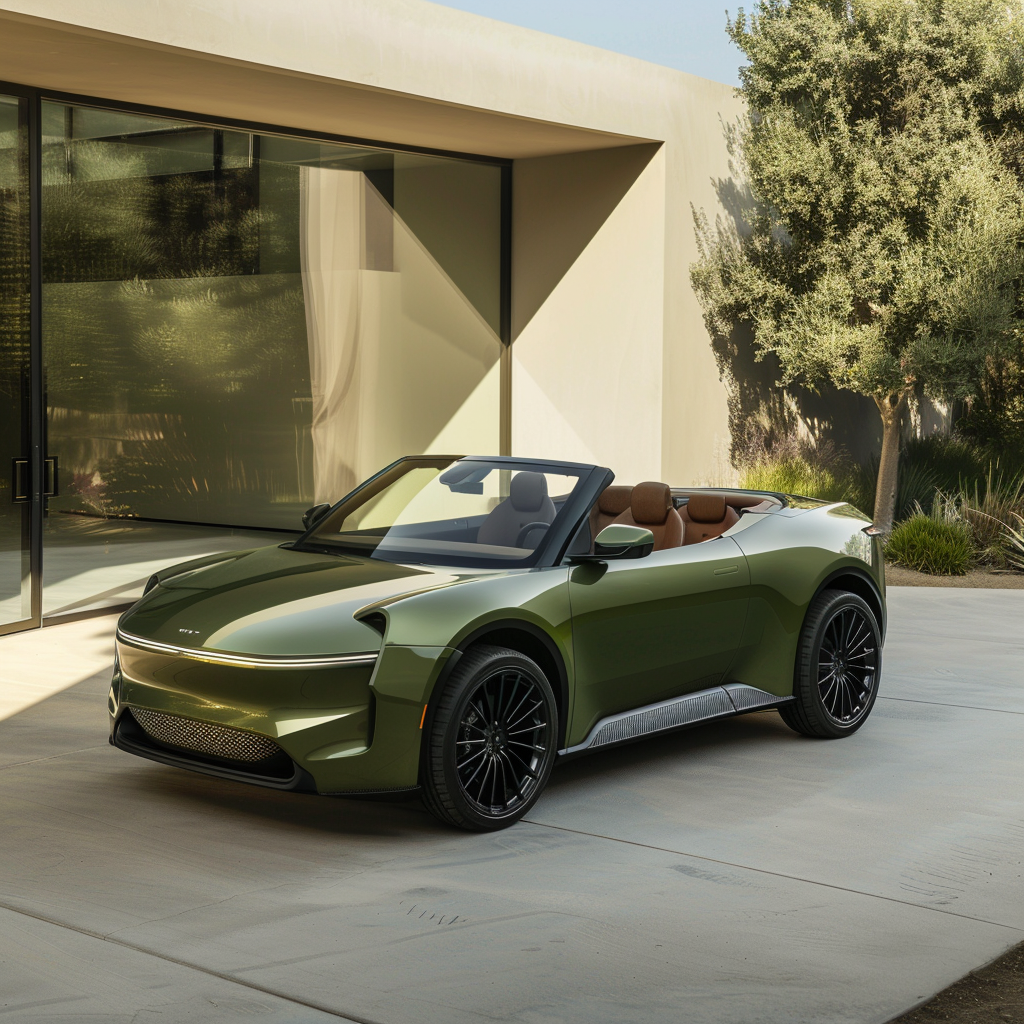 Small electric green coupe design