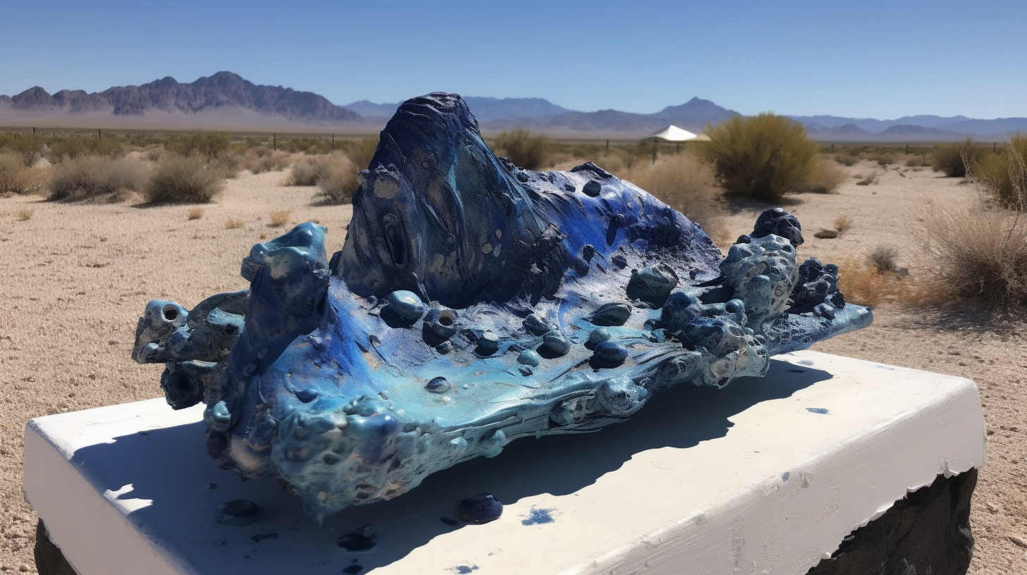 Electric blue crackling desert landscape