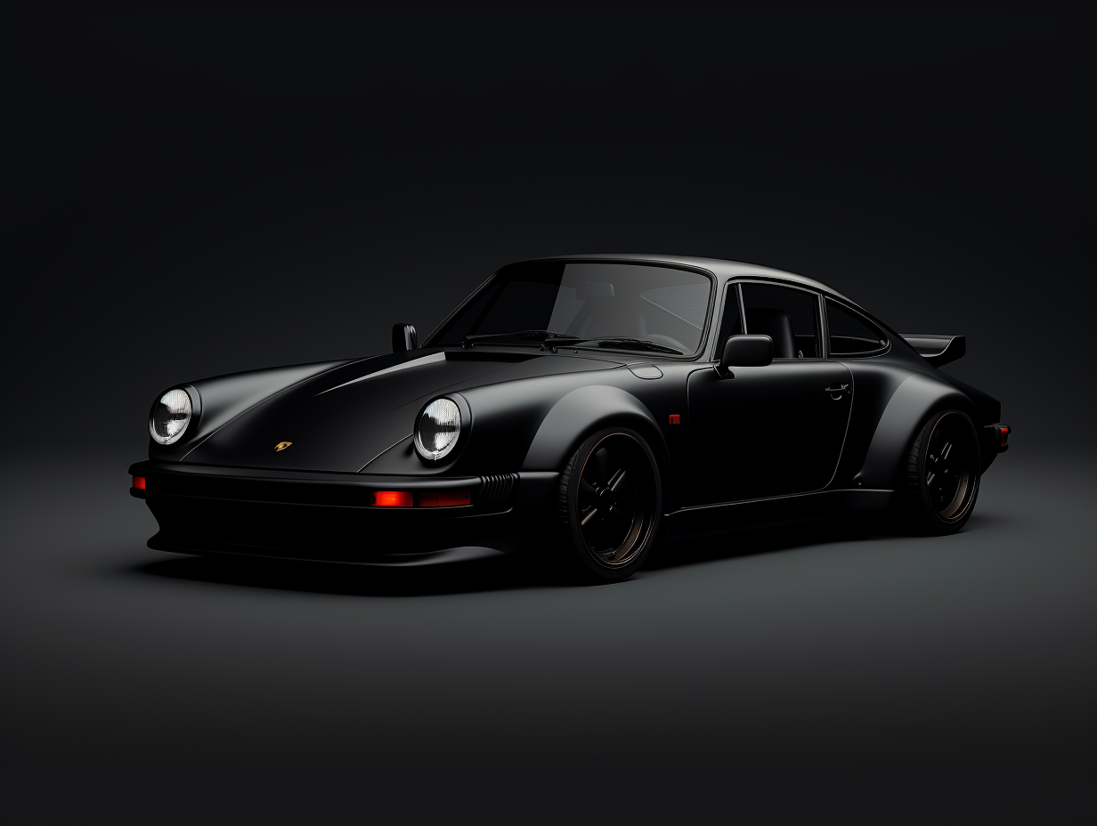 Black electric Porsche 930 EV concept car