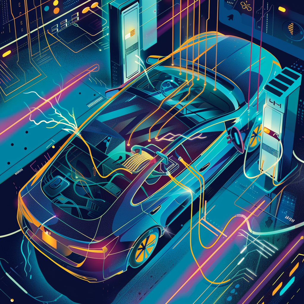 Electric vehicle charging management illustration