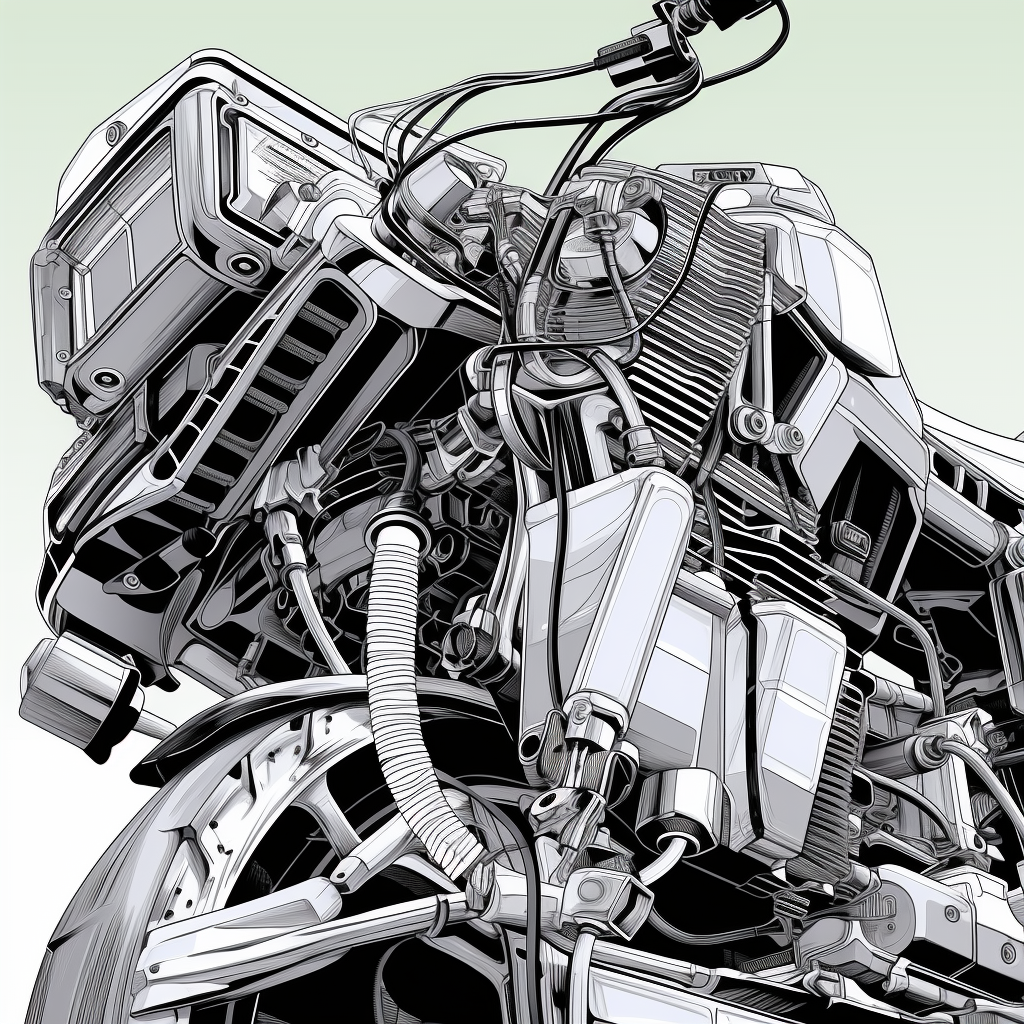 Sketch of an off-road electrical motorcycle