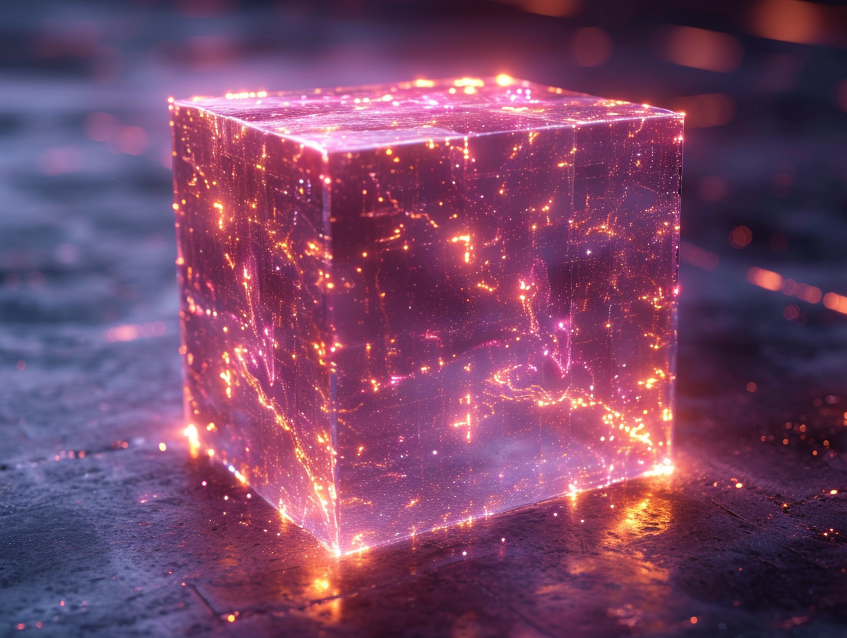 4D cube filled with electricity