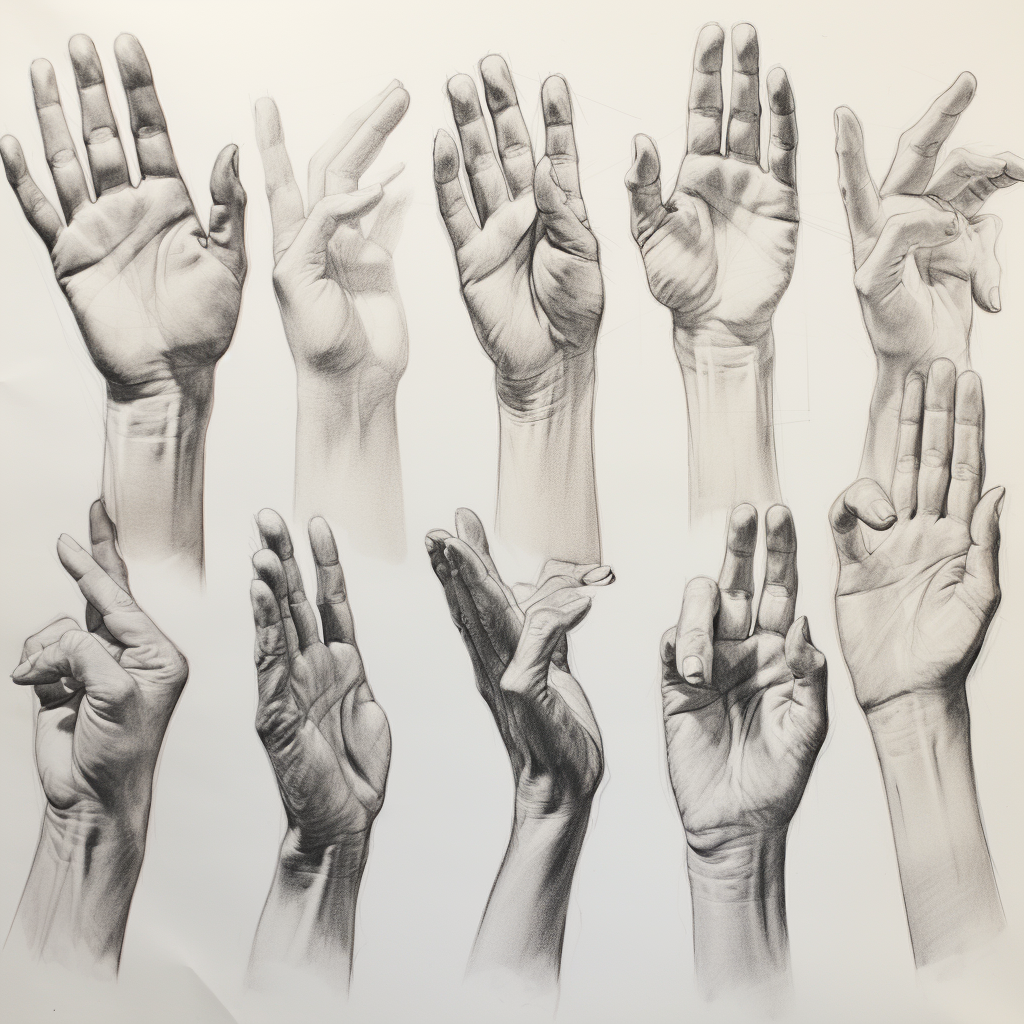 Elegant hand sketches on white paper