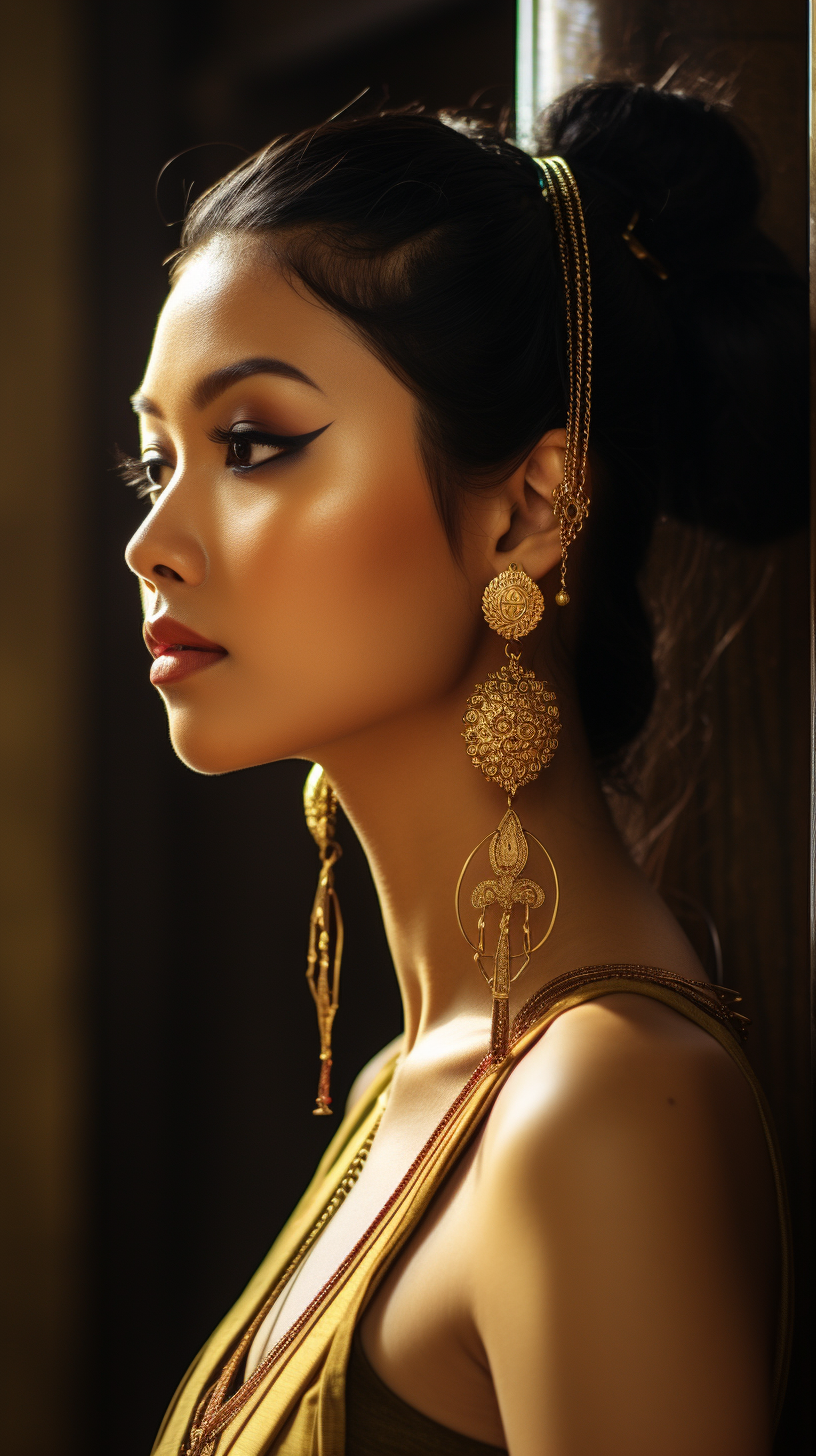 Asian woman with elegant jewelry