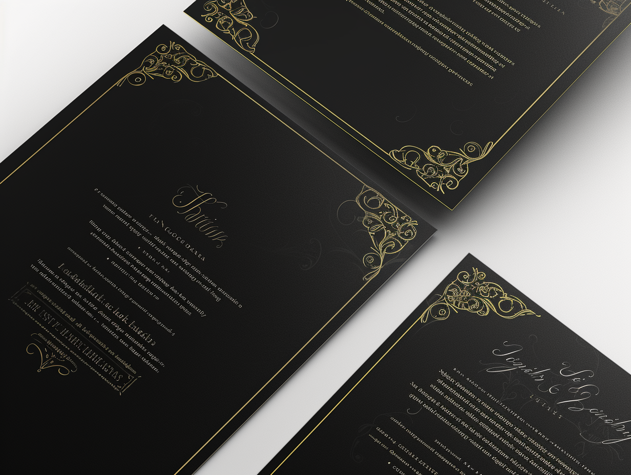 Black and golden obituary template design