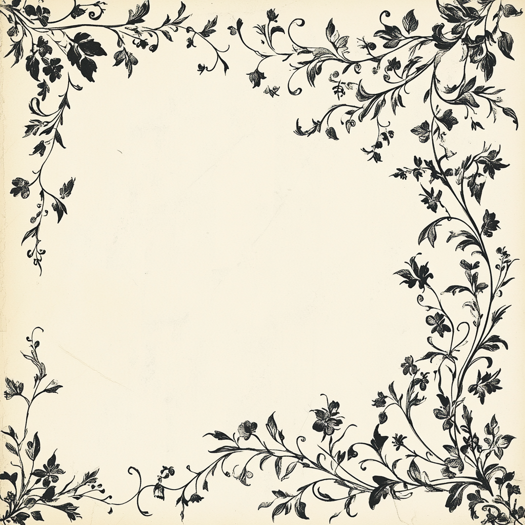 Elegant Black White Vine Pattern