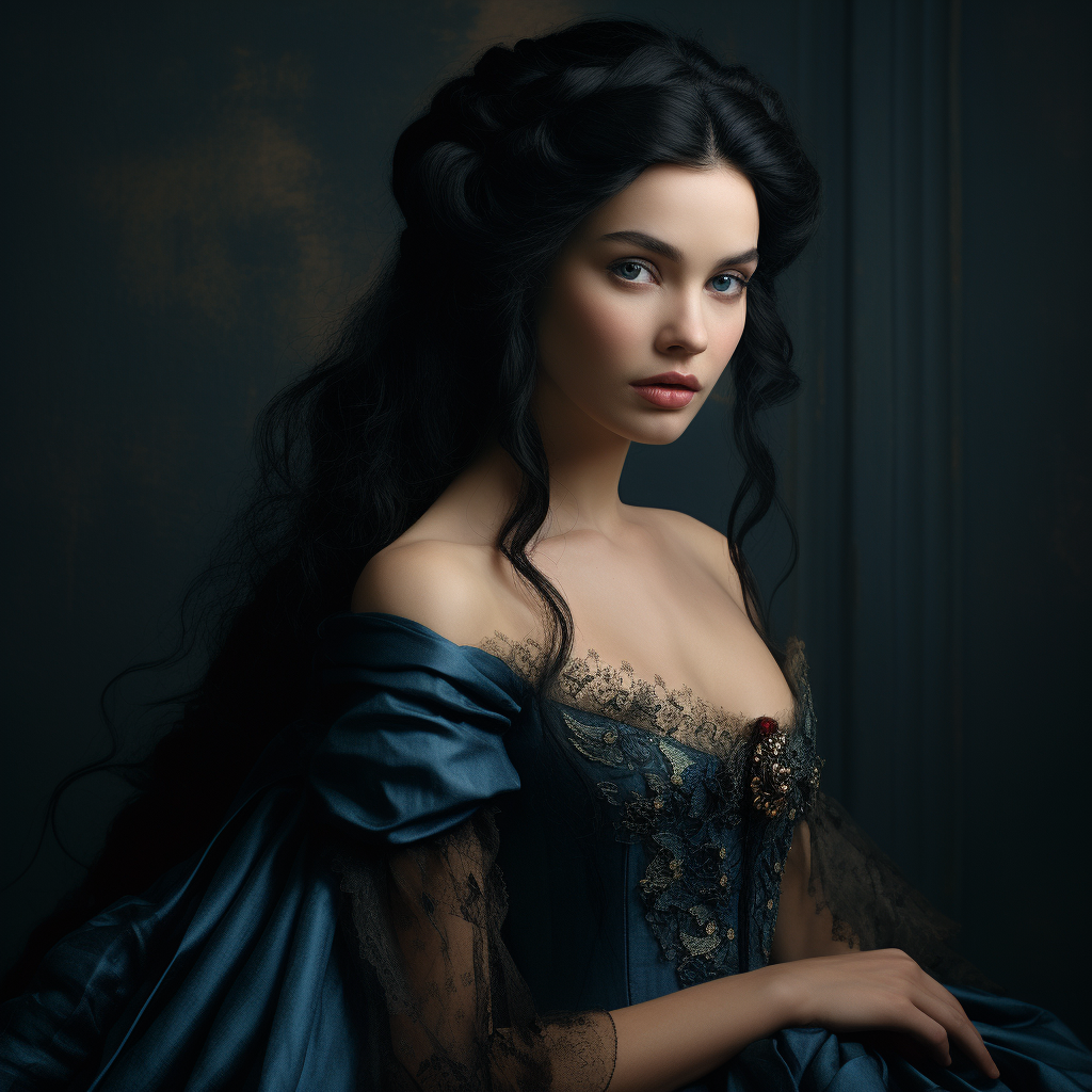 Beautiful woman in 17th-century gown