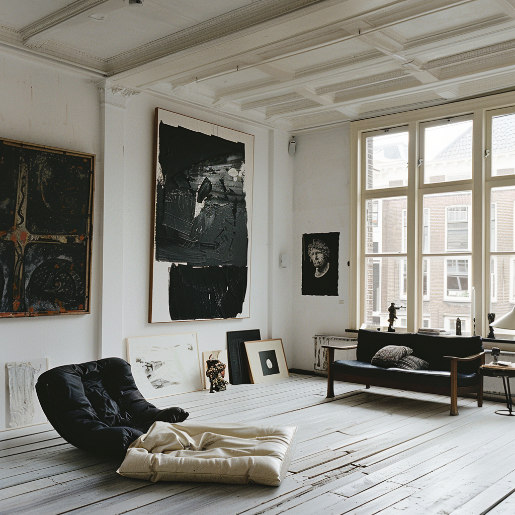 Minimalist Dutch Loft Living Room