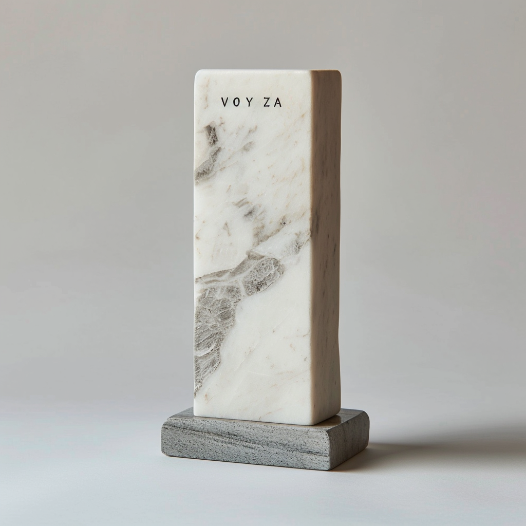 White Marble with Engraved 'VOYIZA'