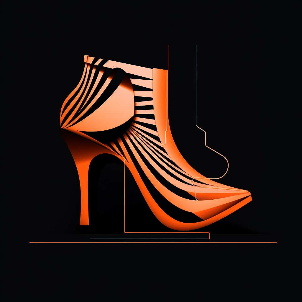 Geometric shoe art illustration