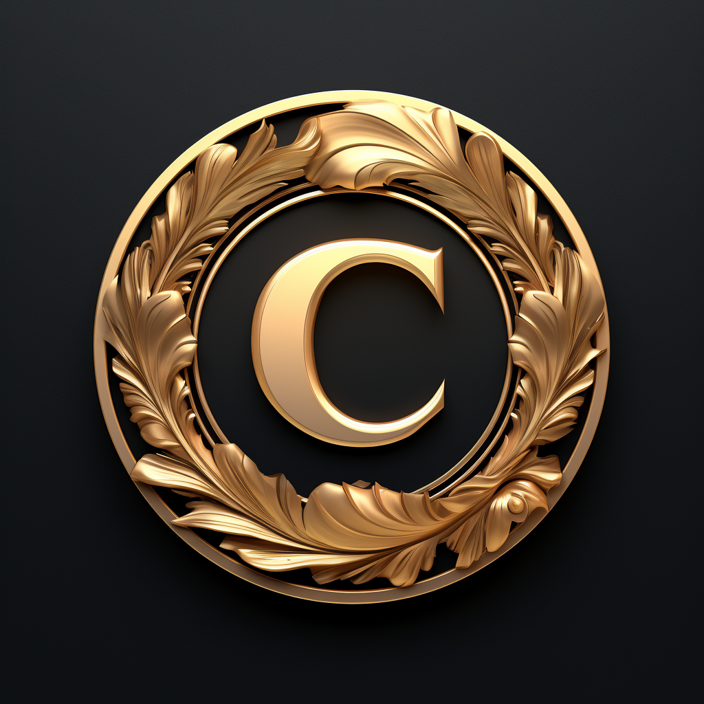 Elegant gold C logo design