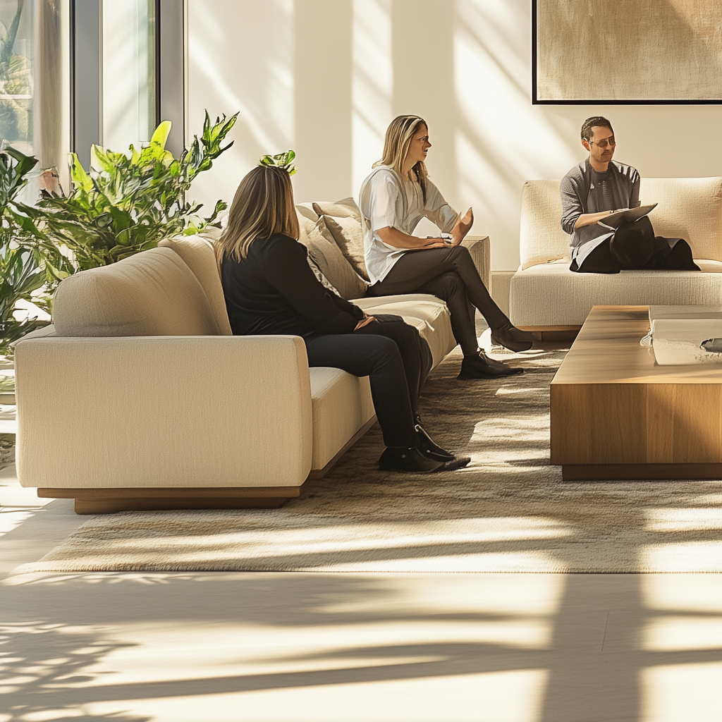 Elegant Japandi living room interior