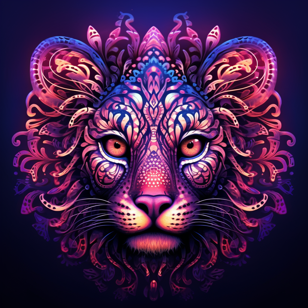 Colorful mandala with a vibrant leopard pattern