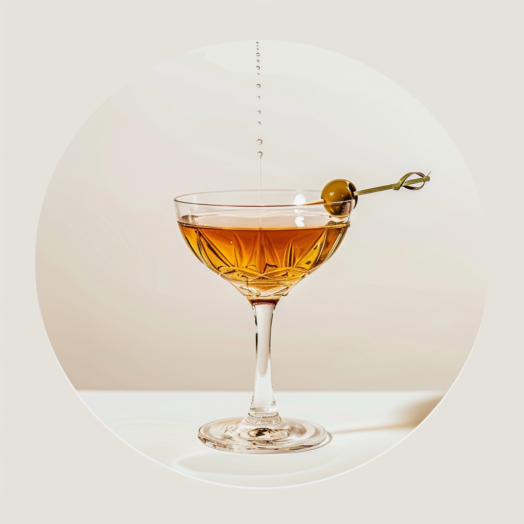 Elegant Martini with Olive Garnish