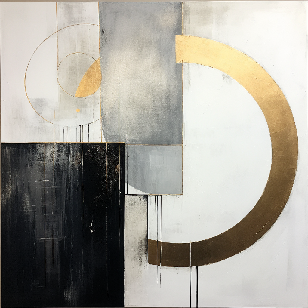 Minimalist geometric oil painting artwork