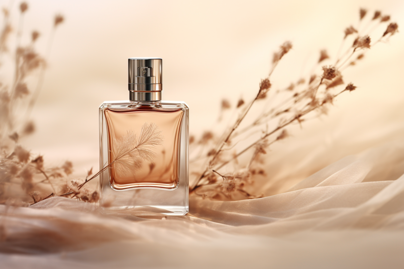 Closeup of Elegant Minimalist Perfume Brand