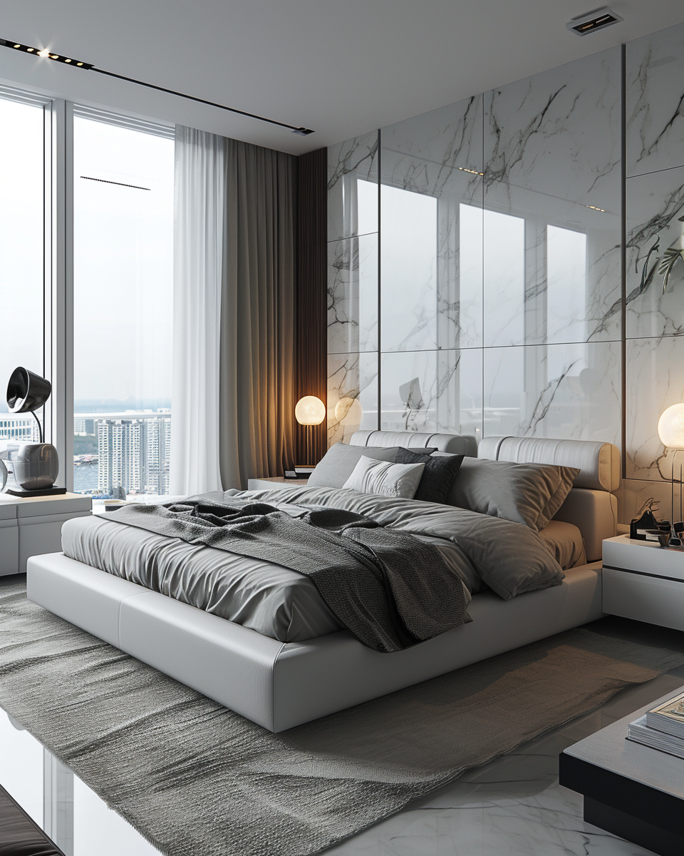 Elegant modern bedroom with sleek design