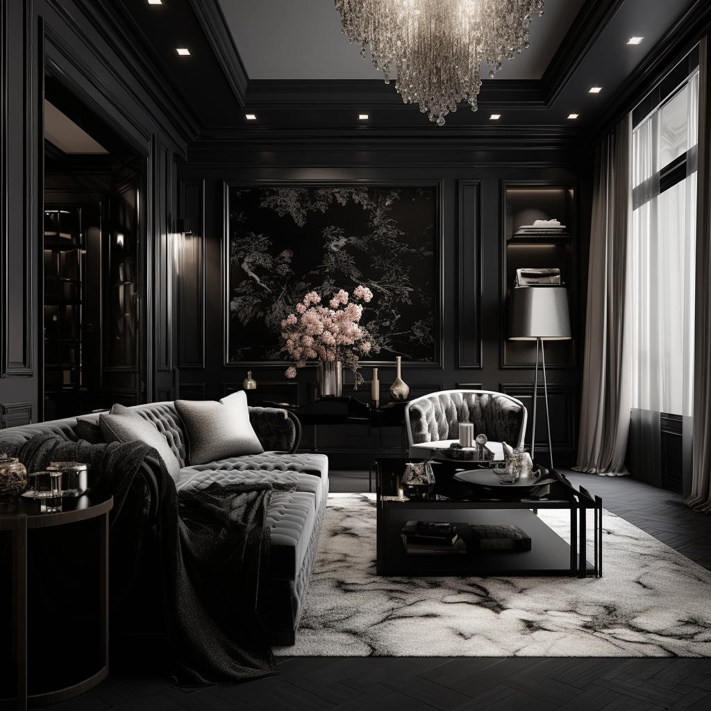 Elegant monochromatic luxury interior design