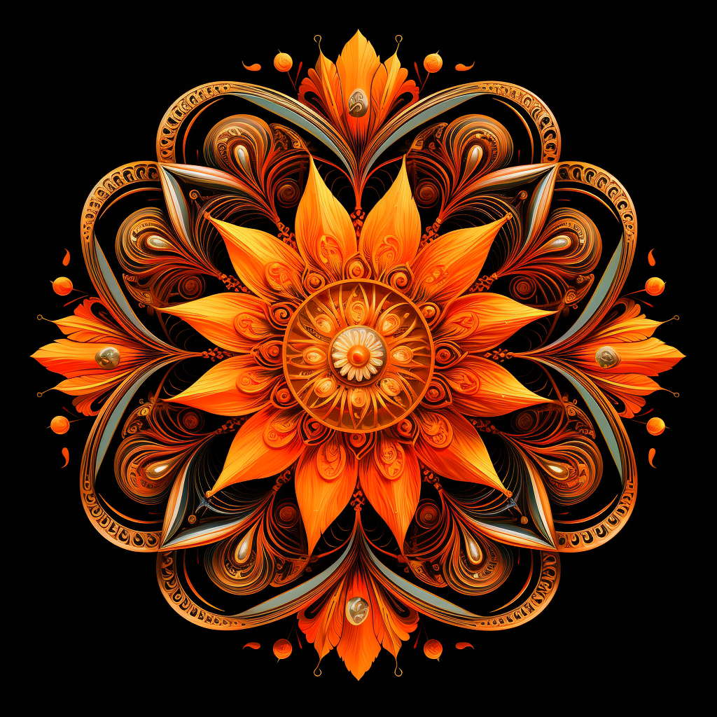 Stunning orange mandala design