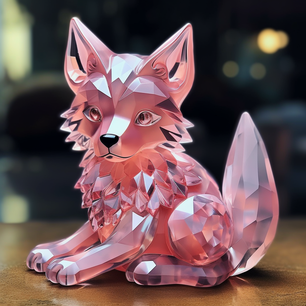 Elegant pink feline creature with sparkling crystals  ?✨